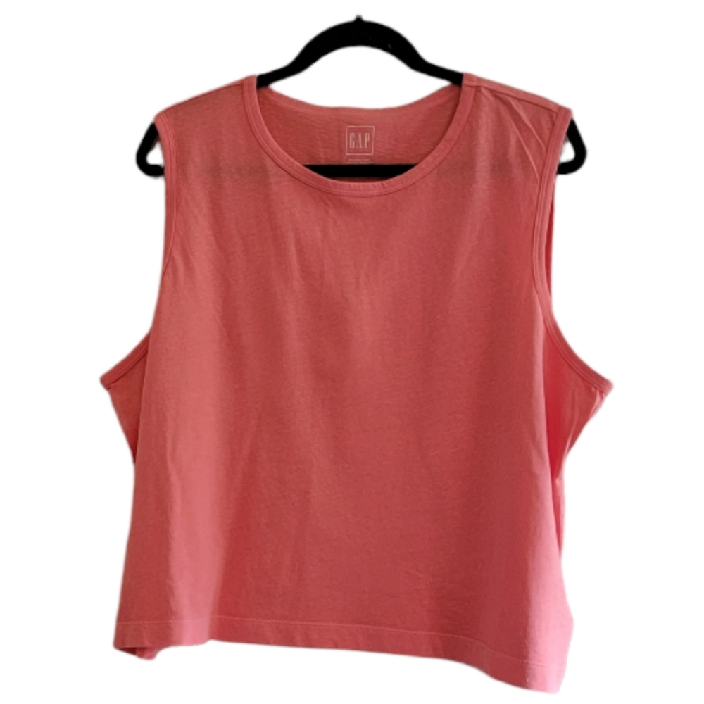 Orange Coral GAP Women's Shrunken Muscle Tank Top